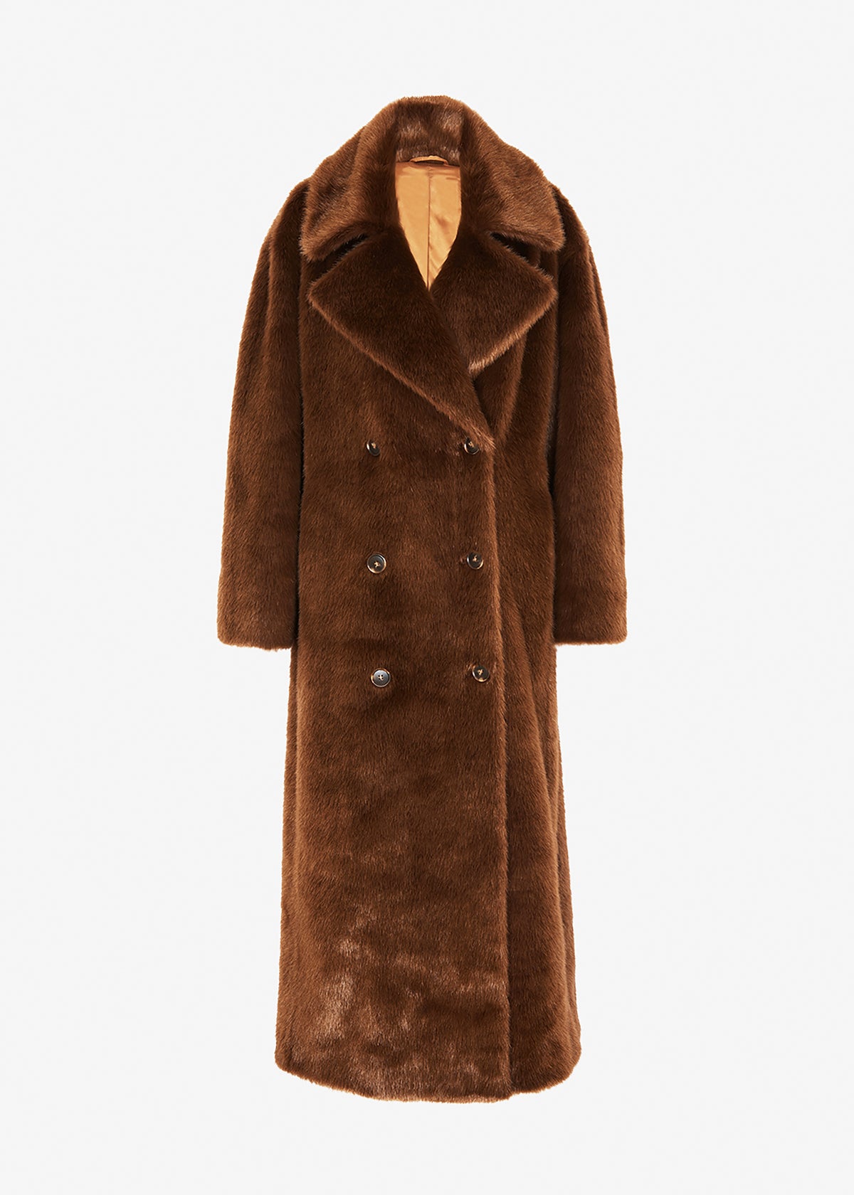 THE FRANKIE SHOP, Joni Faux Fur Coat, DARK CAMEL, Women