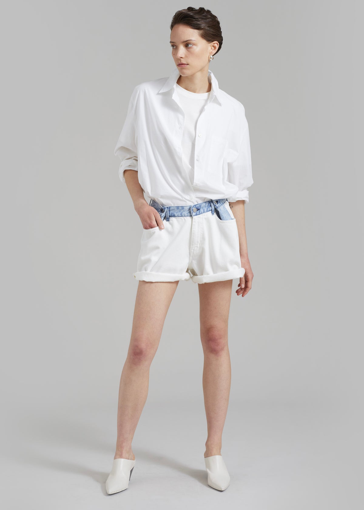 Hayla Contrast Denim Shorts will buy, Shop White/Blue receive - The Off The more the Frankie larger discount you you