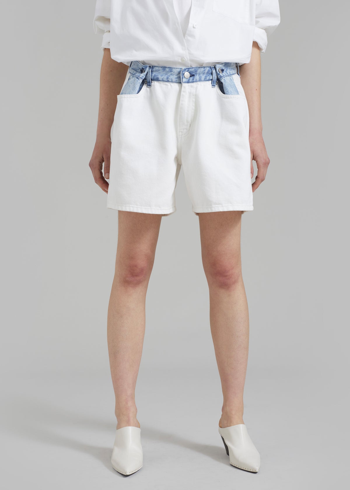 Hayla The Off Denim receive The larger Frankie will more you - Shop discount Contrast Shorts you buy, White/Blue the