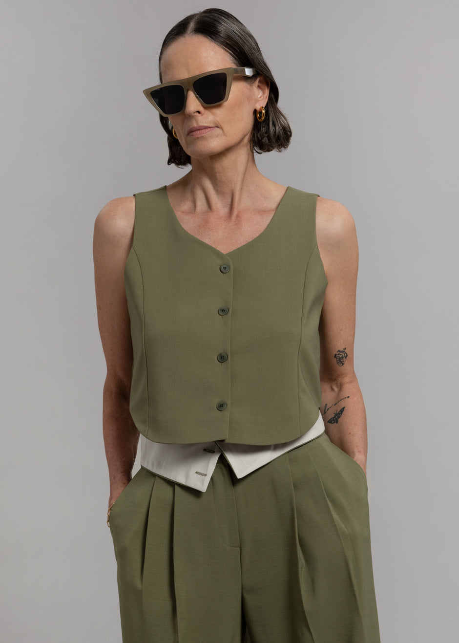 Holi Vest - Olive Beside You is available at a reasonable price ...