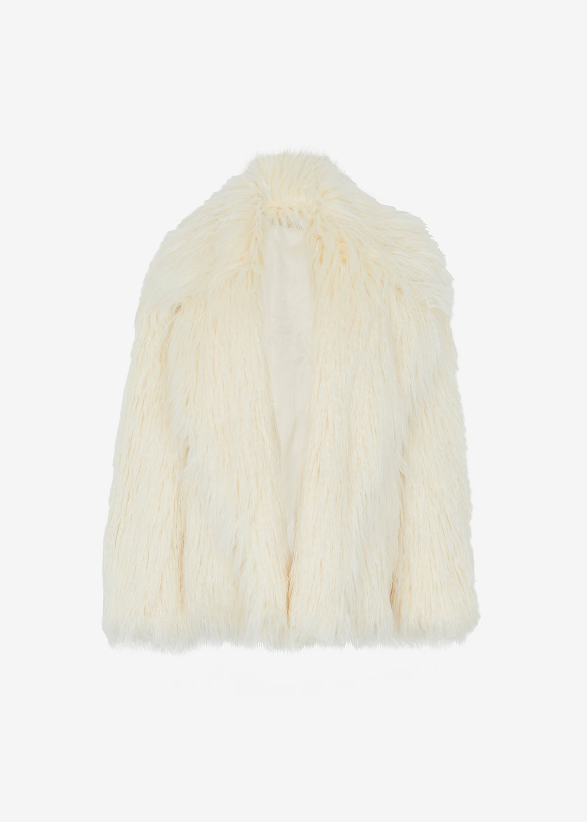 Cheap ecru white faux fur with short hair 