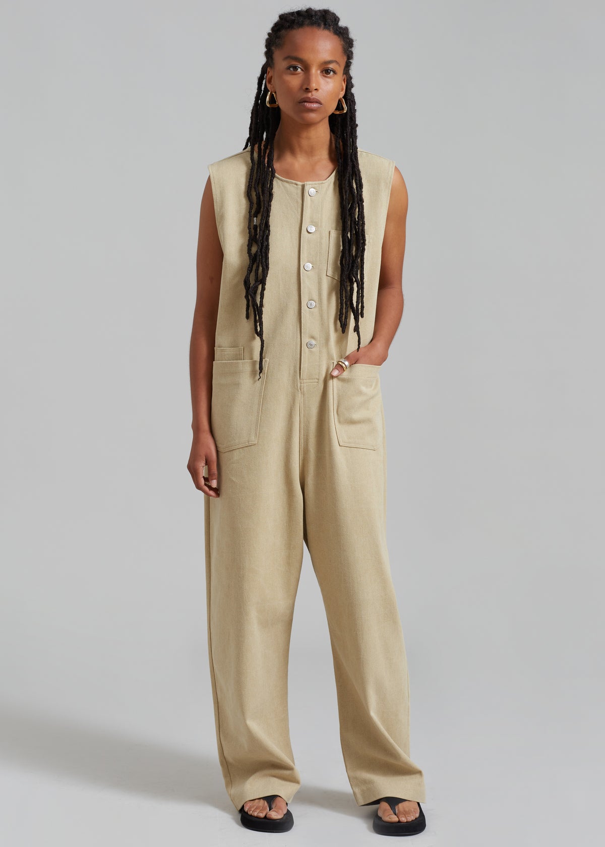 Explore our selection to find Liv Denim Jumpsuit - Beige Auver-Fit